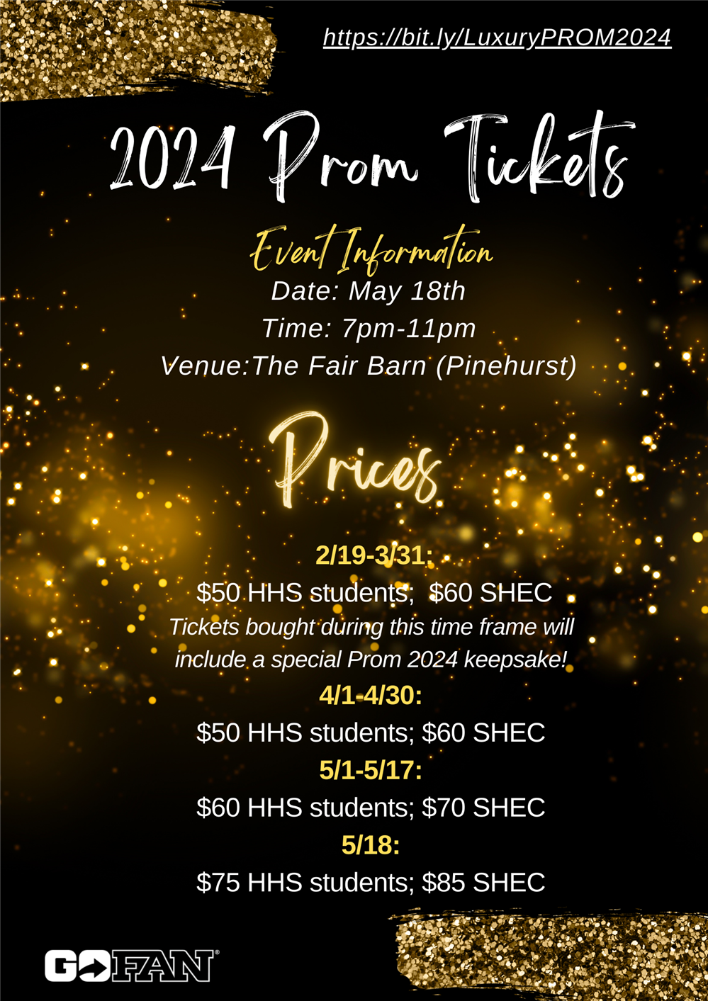  🎫 Prom Ticket Prices 🎫