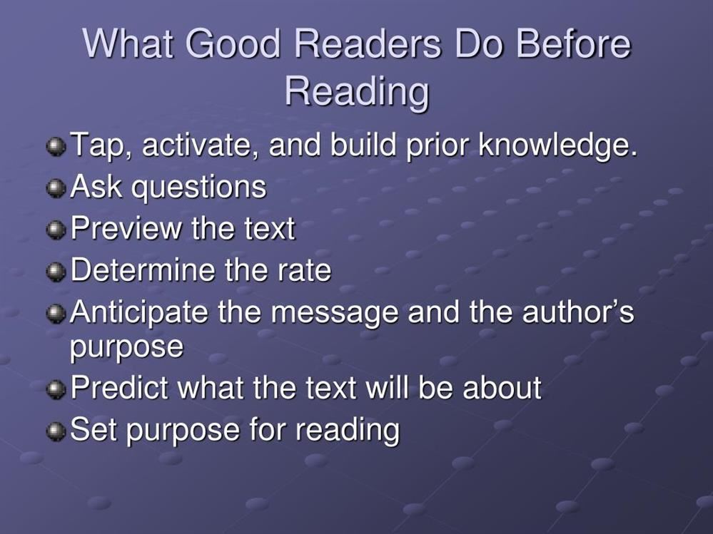  What good readers do...