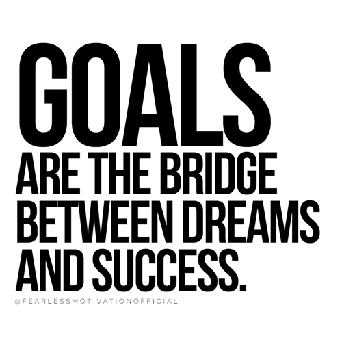 Goals are the bridge between dreams and success.